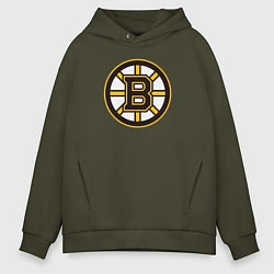 Толстовка оверсайз мужская Boston Bruins, цвет: хаки