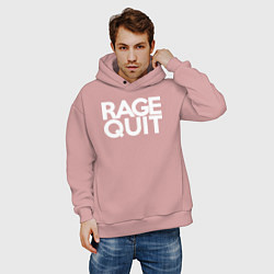 Толстовка оверсайз мужская Rage Quit, цвет: пыльно-розовый — фото 2