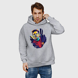 Толстовка оверсайз мужская Messi Art, цвет: меланж — фото 2