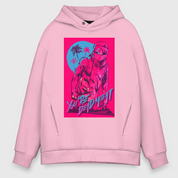 Толстовка оверсайз мужская You're dead meat, цвет: светло-розовый