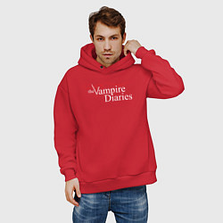 Толстовка оверсайз мужская The Vampire Diaries, цвет: красный — фото 2