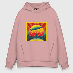 Толстовка оверсайз мужская Led Zeppelin, цвет: пыльно-розовый