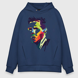 Толстовка оверсайз мужская Lionel Messi: fun-art, цвет: тёмно-синий