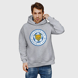 Толстовка оверсайз мужская Leicester City FC, цвет: меланж — фото 2