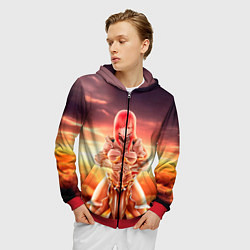 Толстовка 3D на молнии мужская Fairy Tail, цвет: 3D-красный — фото 2