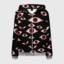 Толстовка 3D на молнии мужская Глаза, цвет: 3D-меланж