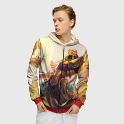 Толстовка 3D на молнии мужская Sun, цвет: 3D-красный — фото 2