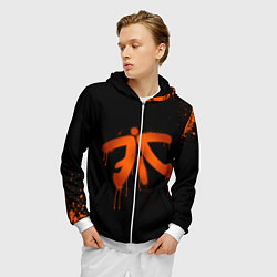 Толстовка 3D на молнии мужская Fnatic: Black collection, цвет: 3D-белый — фото 2