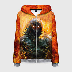 Толстовка 3D на молнии мужская Disturbed: Monster Flame, цвет: 3D-меланж