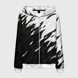 Толстовка 3D на молнии мужская Black & white, цвет: 3D-белый