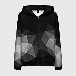 Толстовка 3D на молнии мужская Abstract gray, цвет: 3D-черный