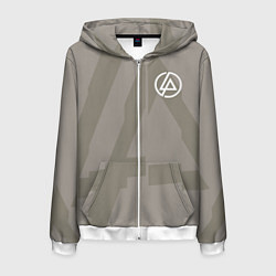 Толстовка 3D на молнии мужская Linkin Park: Grey style, цвет: 3D-белый
