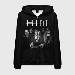 Толстовка 3D на молнии мужская HIM Rock, цвет: 3D-черный