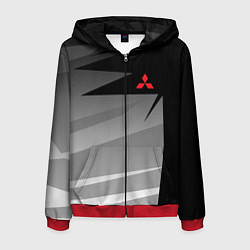 Толстовка 3D на молнии мужская MITSUBISHI SPORT, цвет: 3D-красный