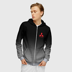 Толстовка 3D на молнии мужская MITSUBISHI SPORT, цвет: 3D-меланж — фото 2