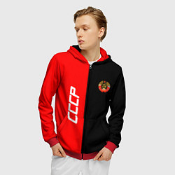 Толстовка 3D на молнии мужская СССР: Red Collection, цвет: 3D-красный — фото 2