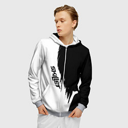 Толстовка 3D на молнии мужская Skillet Shadow, цвет: 3D-меланж — фото 2