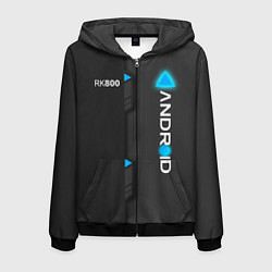 Толстовка 3D на молнии мужская RK800 Android, цвет: 3D-черный