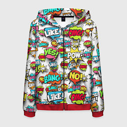 Толстовка 3D на молнии мужская Pop art Fashion, цвет: 3D-красный