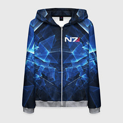 Мужская толстовка на молнии Mass Effect: Blue Armor N7