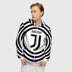 Толстовка 3D на молнии мужская FC Juventus Round, цвет: 3D-белый — фото 2