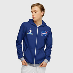 Толстовка 3D на молнии мужская NASA: Special Form, цвет: 3D-меланж — фото 2