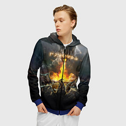 Толстовка 3D на молнии мужская TES: Dragon Flame, цвет: 3D-синий — фото 2