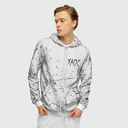 Толстовка 3D на молнии мужская ХАОС: GONEFludd, цвет: 3D-белый — фото 2