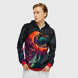 Толстовка 3D на молнии мужская CS:GO Hyper Beast Original, цвет: 3D-красный — фото 2