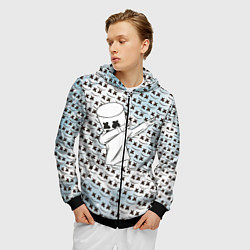 Толстовка 3D на молнии мужская Marshmello DAB, цвет: 3D-черный — фото 2