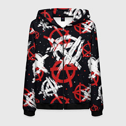 Мужская толстовка на молнии Анархия - паттерн