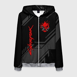 Мужская толстовка на молнии Cyberpunk 2077: Grey Samurai