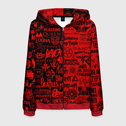 Мужская толстовка на молнии ЛОГОТИПЫ РОК ГРУПП