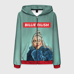 Толстовка 3D на молнии мужская Billie Eilish, цвет: 3D-красный