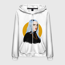 Толстовка 3D на молнии мужская Billie Eilish, цвет: 3D-белый