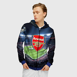 Толстовка 3D на молнии мужская FC Arsenal, цвет: 3D-синий — фото 2