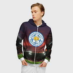 Толстовка 3D на молнии мужская FC Leicester City, цвет: 3D-белый — фото 2
