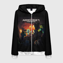 Толстовка 3D на молнии мужская MINECRAFT, цвет: 3D-белый