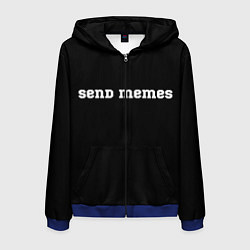 Толстовка 3D на молнии мужская Send Memes, цвет: 3D-синий