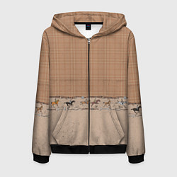 Толстовка 3D на молнии мужская Всадники, цвет: 3D-черный