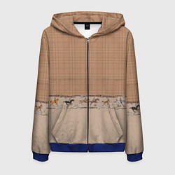 Толстовка 3D на молнии мужская Всадники, цвет: 3D-синий