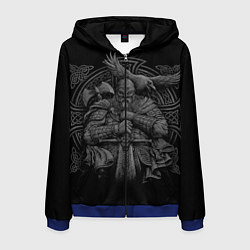 Толстовка 3D на молнии мужская Викинг, цвет: 3D-синий