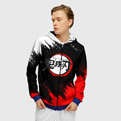 Толстовка 3D на молнии мужская KIMETSU NO YAIBA, цвет: 3D-синий — фото 2