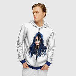 Толстовка 3D на молнии мужская BILLIE EILISH, цвет: 3D-синий — фото 2