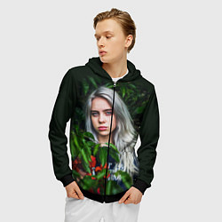 Толстовка 3D на молнии мужская BILLIE EILISH, цвет: 3D-черный — фото 2