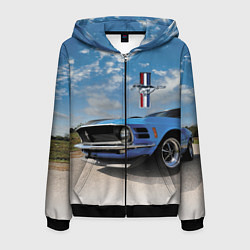 Толстовка 3D на молнии мужская Mustang, цвет: 3D-черный