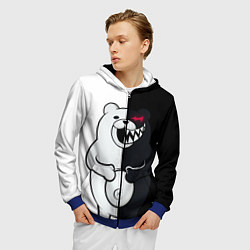 Толстовка 3D на молнии мужская MONOKUMA, цвет: 3D-синий — фото 2