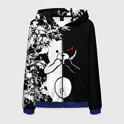 Толстовка 3D на молнии мужская Monokuma, цвет: 3D-синий