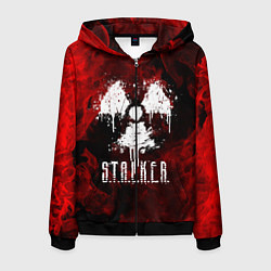 Толстовка 3D на молнии мужская STALKER 2, цвет: 3D-черный