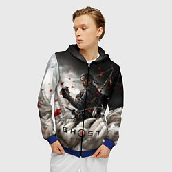 Толстовка 3D на молнии мужская Ghost of Tsushima, цвет: 3D-синий — фото 2
